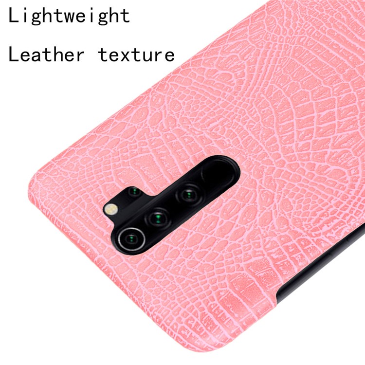 Crocodile Skin PU Leather Coated PC Phone Shell for Xiaomi Redmi Note 8 Pro - Pink-4