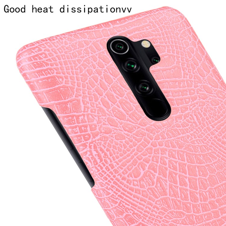Crocodile Skin PU Leather Coated PC Phone Shell for Xiaomi Redmi Note 8 Pro - Pink-5