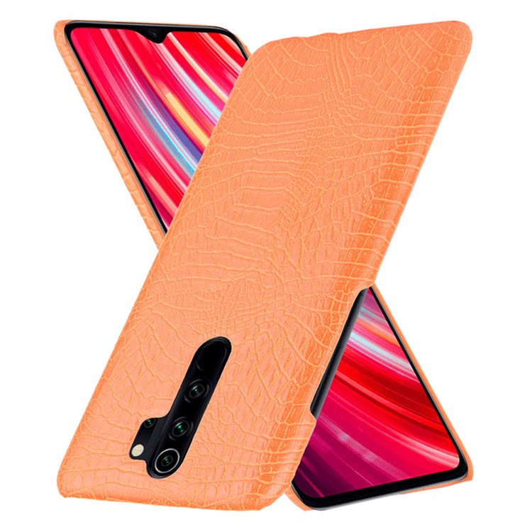 Crocodile Skin PU Leather Coated PC Phone Shell for Xiaomi Redmi Note 8 Pro - Orange-2
