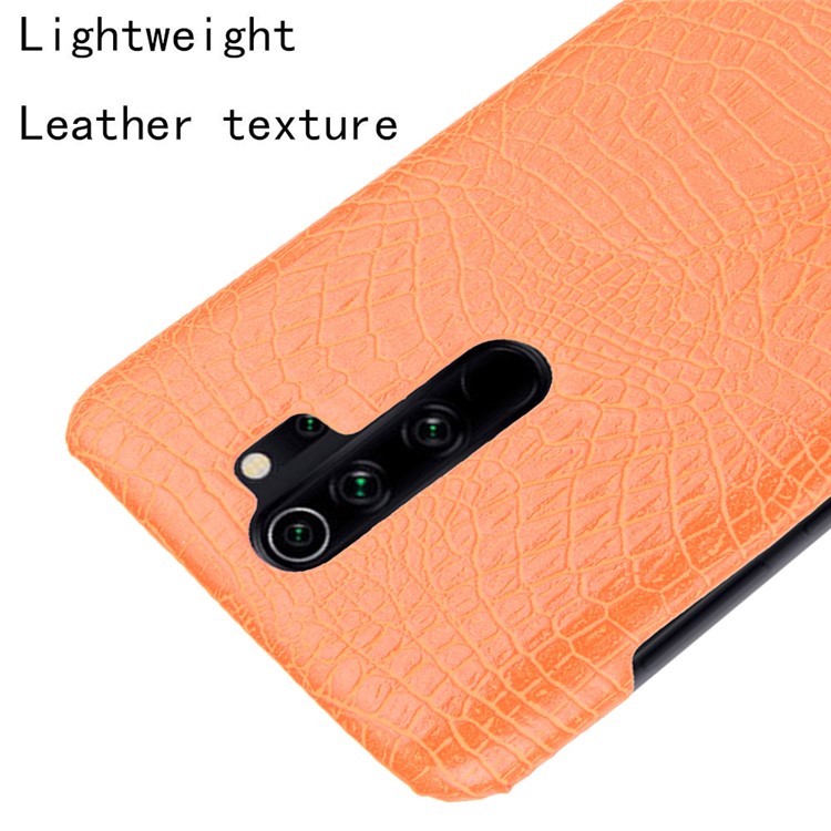 Crocodile Skin PU Leather Coated PC Phone Shell for Xiaomi Redmi Note 8 Pro - Orange-4