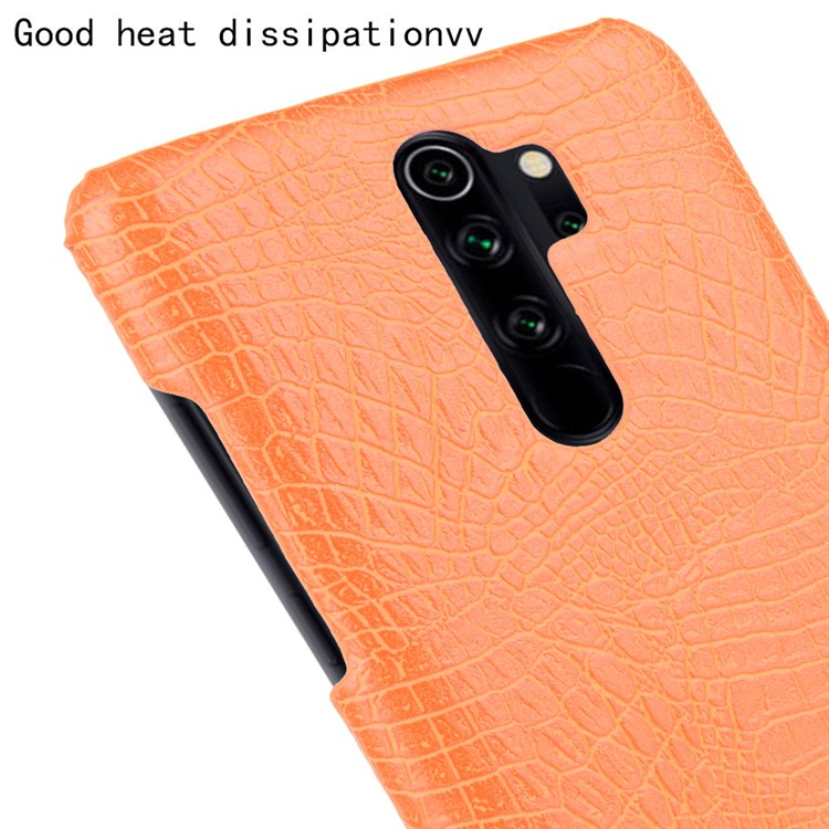 Crocodile Skin PU Leather Coated PC Phone Shell for Xiaomi Redmi Note 8 Pro - Orange-5