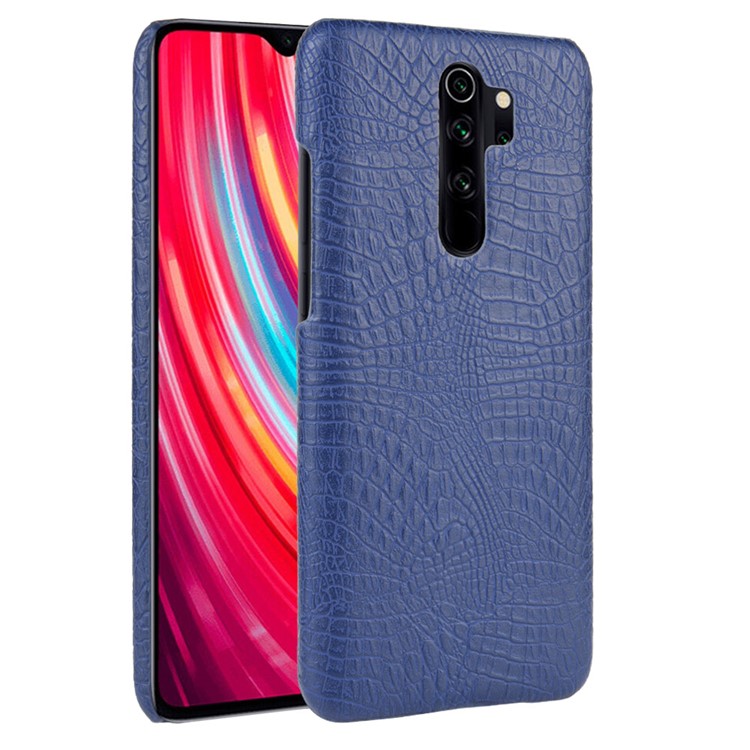 Crocodile Skin PU Leather Coated PC Phone Shell for Xiaomi Redmi Note 8 Pro - Dark Blue-1