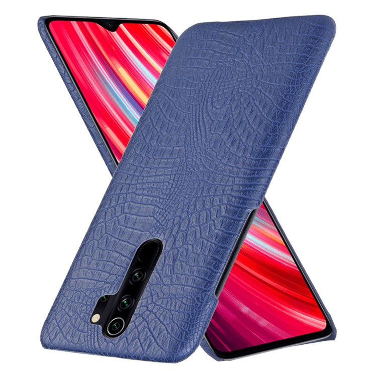 Crocodile Skin PU Leather Coated PC Phone Shell for Xiaomi Redmi Note 8 Pro - Dark Blue-2