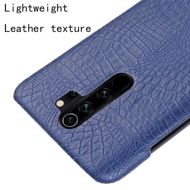 Crocodile Skin PU Leather Coated PC Phone Shell for Xiaomi Redmi Note 8 Pro - Dark Blue-4