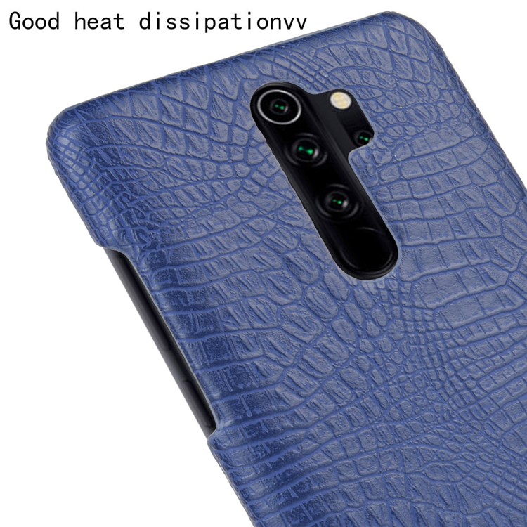 Crocodile Skin PU Leather Coated PC Phone Shell for Xiaomi Redmi Note 8 Pro - Dark Blue-5