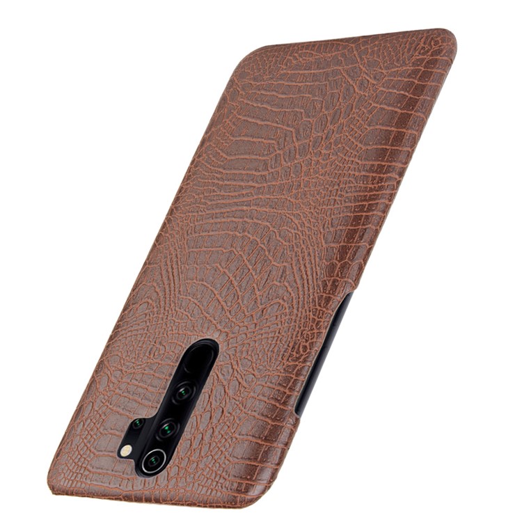 Crocodile Skin PU Leather Coated PC Phone Shell for Xiaomi Redmi Note 8 Pro - Brown-3