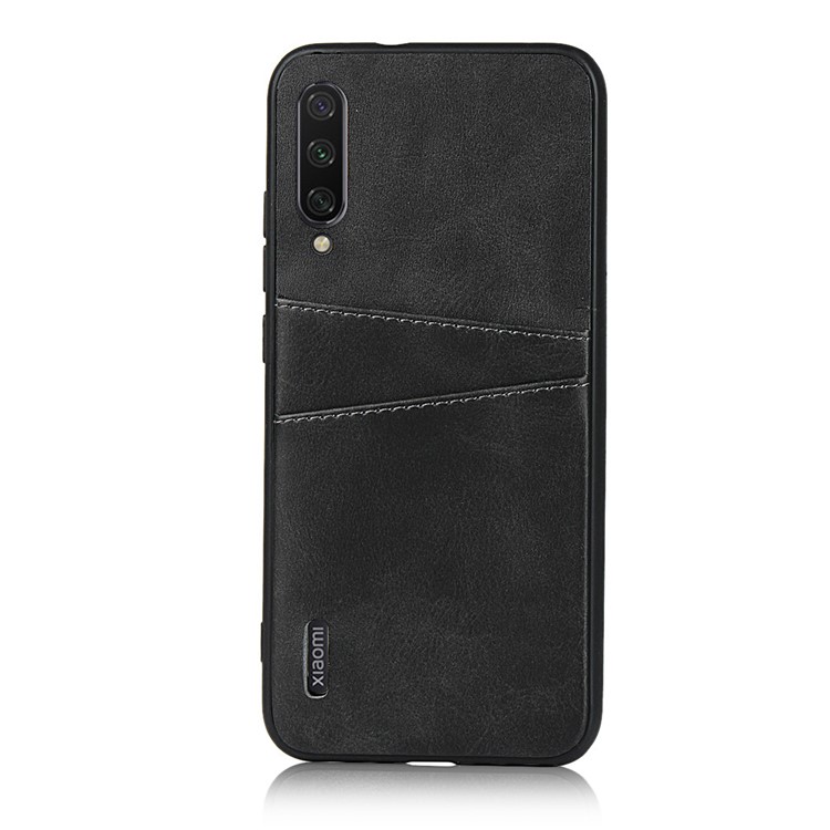 Cubierta de Teléfono Celular de PC de Cuero Con Cuero PU Con Elegante PU Para Xiaomi Mi Cc9e/mi A3 - Negro-2