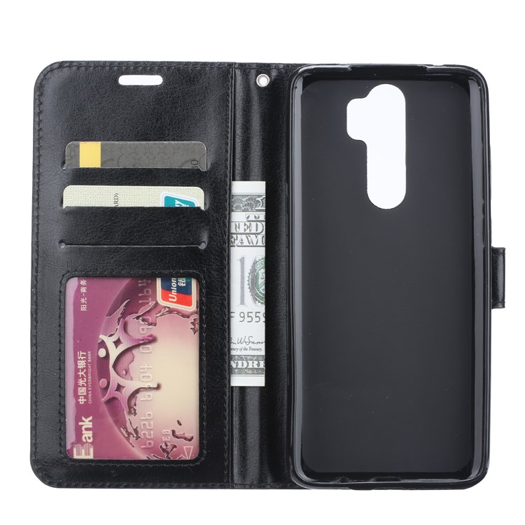 For Xiaomi Redmi Note 8 Pro Crazy Horse Texture Wallet Stand Leather Casing - Black-4
