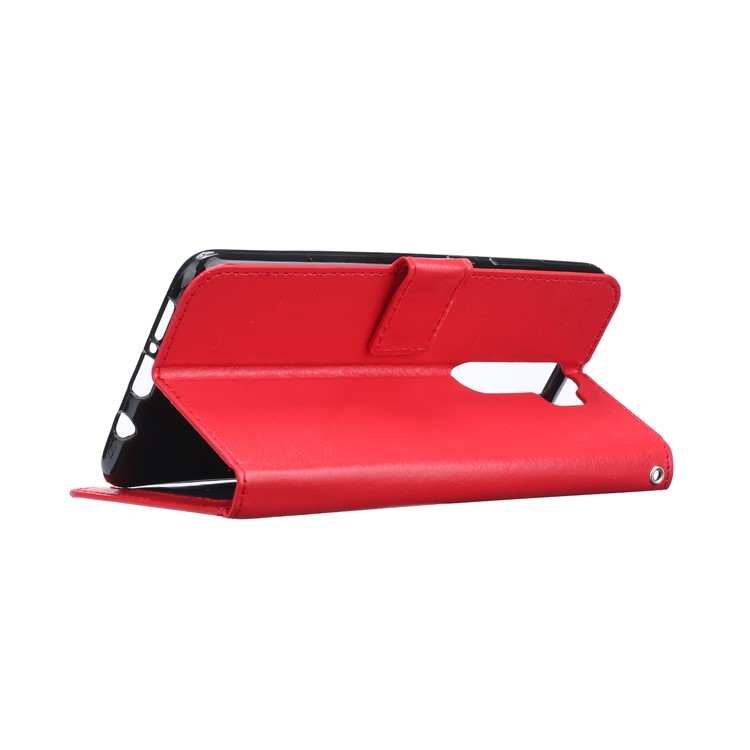 For Xiaomi Redmi Note 8 Pro Crazy Horse Texture Wallet Stand Leather Casing - Red-4