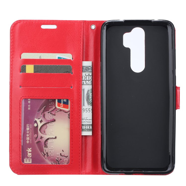 For Xiaomi Redmi Note 8 Pro Crazy Horse Texture Wallet Stand Leather Casing - Red-5