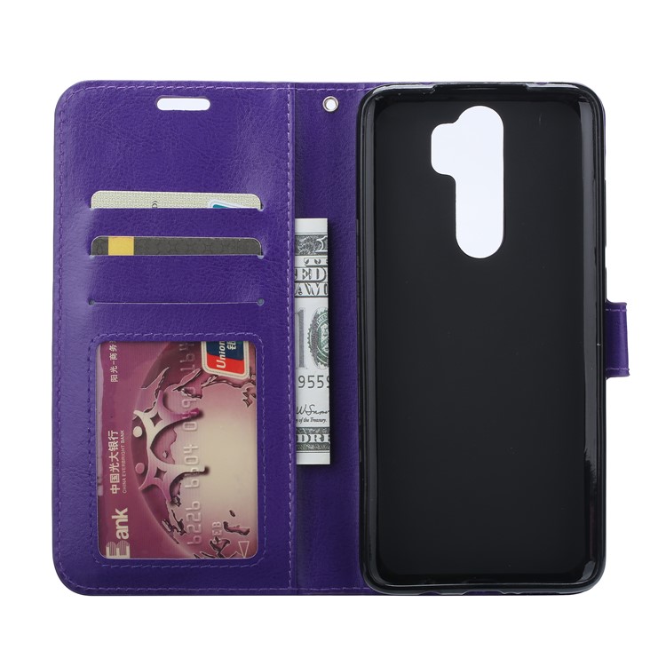 For Xiaomi Redmi Note 8 Pro Crazy Horse Texture Wallet Stand Leather Casing - Purple-4