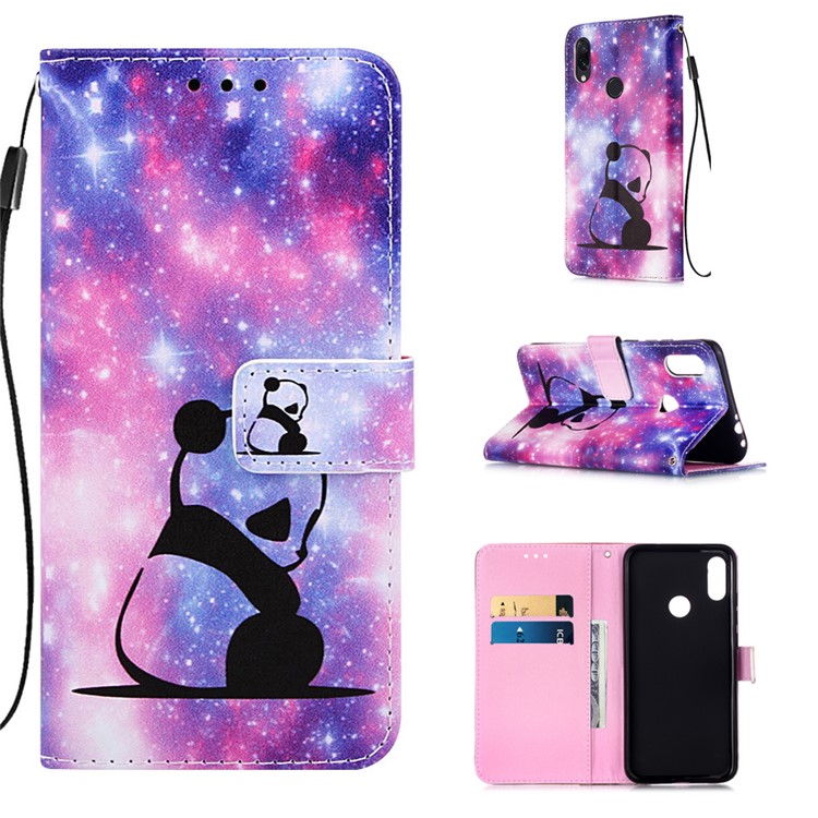 Pattern Printing PU Leather Wallet Protective Case for Xiaomi Redmi Note 7 / Redmi Note 7 Pro (India) - Sad Panda-1