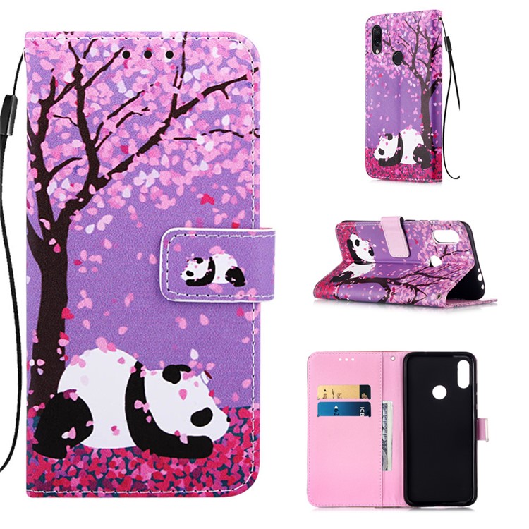 Pattern Printing PU Leather Wallet Protective Case for Xiaomi Redmi Note 7 / Redmi Note 7 Pro (India) / Redmi Note 7S - Lazy Panda-1