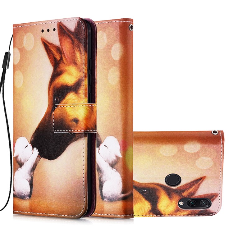 Pattern Printing PU Leather Wallet Protective Case for Xiaomi Redmi Note 7 / Redmi Note 7 Pro (India) / Redmi Note 7S - Cat and Dog-4