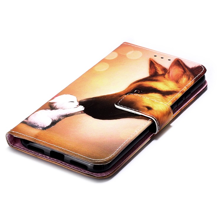 Pattern Printing PU Leather Wallet Protective Case for Xiaomi Redmi Note 7 / Redmi Note 7 Pro (India) / Redmi Note 7S - Cat and Dog-7