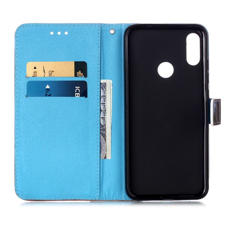 Impresión de Patrones PU Billetera de Cuero Case Protector Para Xiaomi Redmi Note 7 / Redmi Note 7 Pro (India) / Redmi Nota 7s - Mariposa