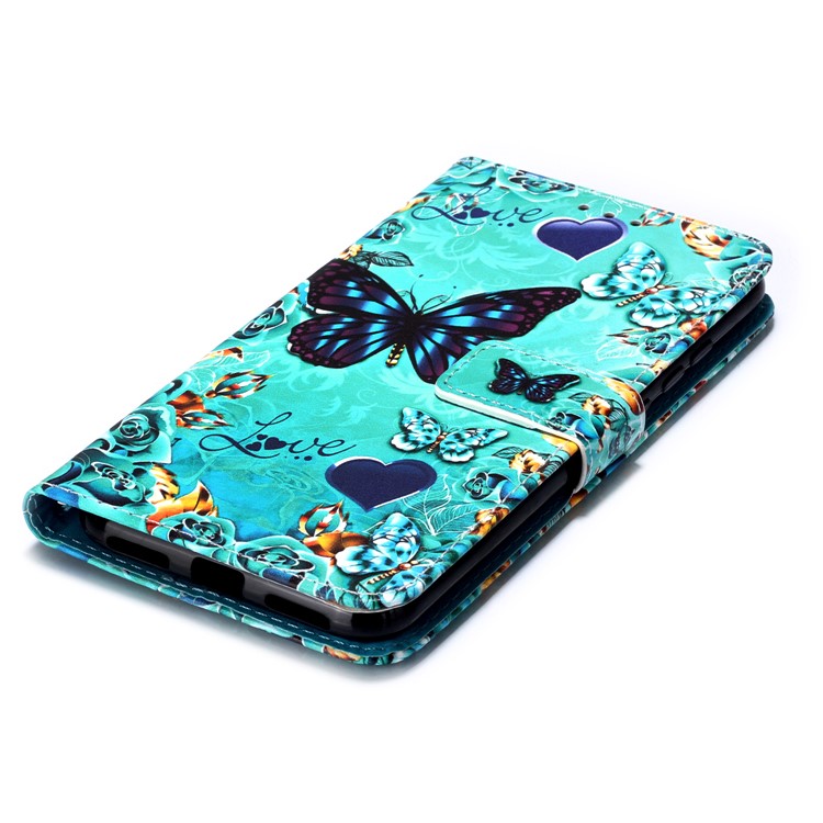 Pattern Printing PU Leather Wallet Protective Case for Xiaomi Redmi Note 7 / Redmi Note 7 Pro (India) / Redmi Note 7S - Butterfly-7