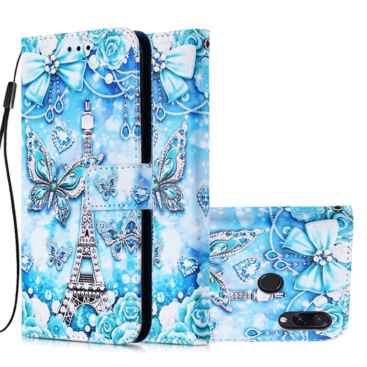 Pattern Printing PU Leather Wallet Protective Case for Xiaomi Redmi Note 7 / Redmi Note 7 Pro (India) / Redmi Note 7S - Eiffel Tower-4