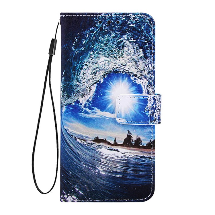 Pattern Printing PU Leather Wallet Protective Case for Xiaomi Redmi Note 7 / Redmi Note 7 Pro (India) - Sea Wave-2
