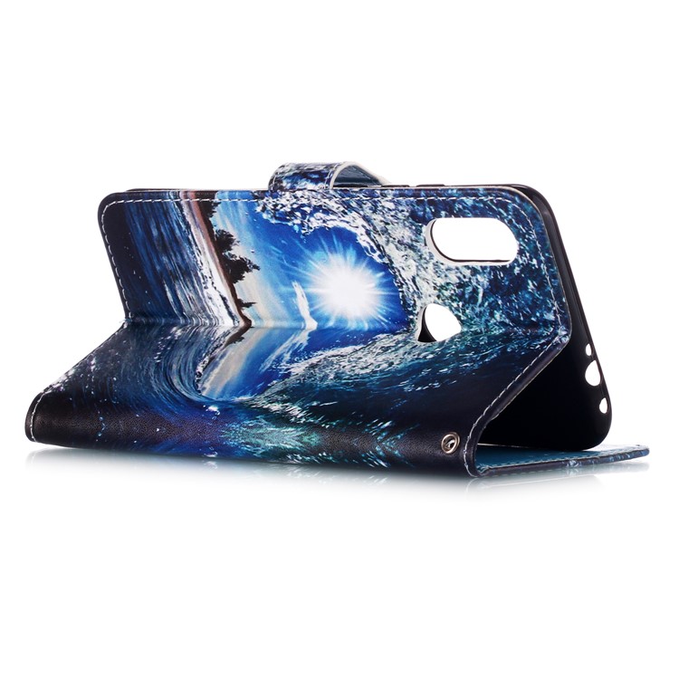 Pattern Printing PU Leather Wallet Protective Case for Xiaomi Redmi Note 7 / Redmi Note 7 Pro (India) - Sea Wave-5