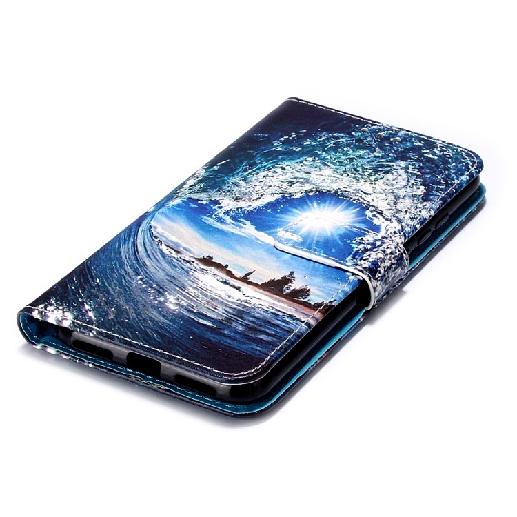Pattern Printing PU Leather Wallet Protective Case for Xiaomi Redmi Note 7 / Redmi Note 7 Pro (India) - Sea Wave-7