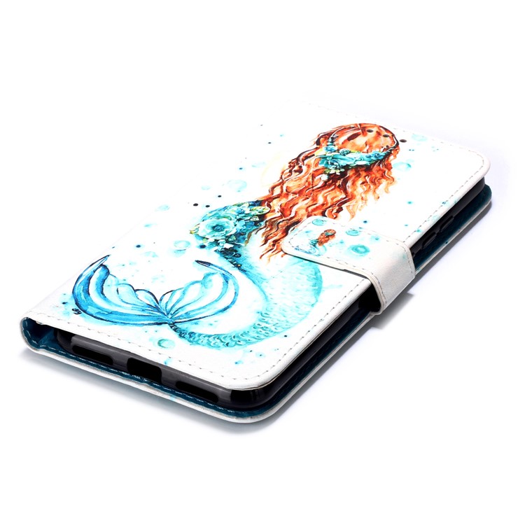 Pattern Printing PU Leather Wallet Protective Case for Xiaomi Redmi Note 7 / Redmi Note 7 Pro (India) / Redmi Note 7S - Mermaid-7