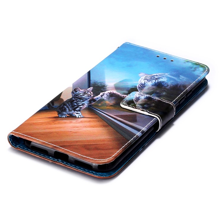Pattern Printing PU Leather Wallet Protective Case for Xiaomi Redmi Note 7 / Redmi Note 7 Pro (India) / Redmi Note 7S - Cat and Tiger-7