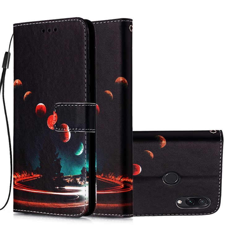 Pattern Printing PU Leather Wallet Protective Case for Xiaomi Redmi Note 7 / Redmi Note 7 Pro (India) / Redmi Note 7S - Planets-4