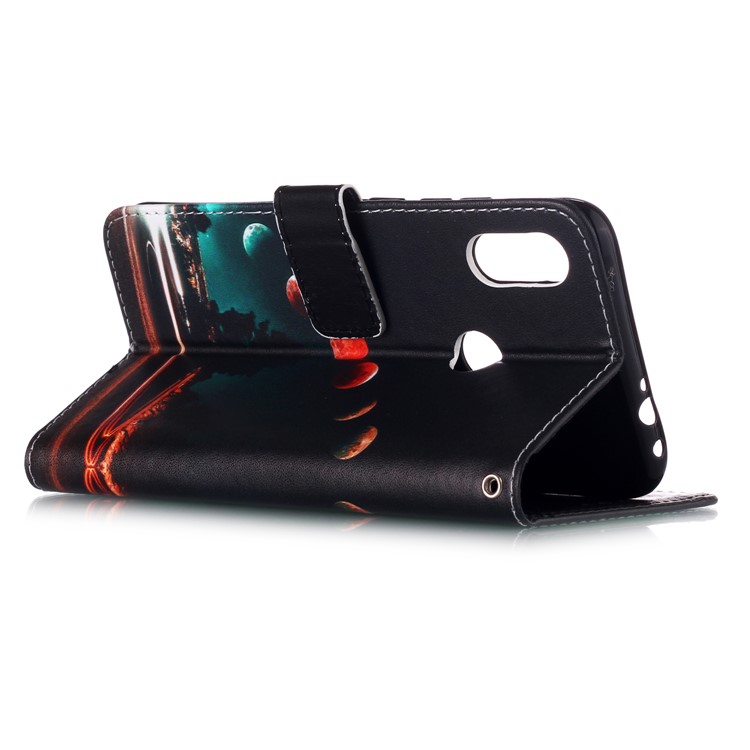 Pattern Printing PU Leather Wallet Protective Case for Xiaomi Redmi Note 7 / Redmi Note 7 Pro (India) / Redmi Note 7S - Planets-5