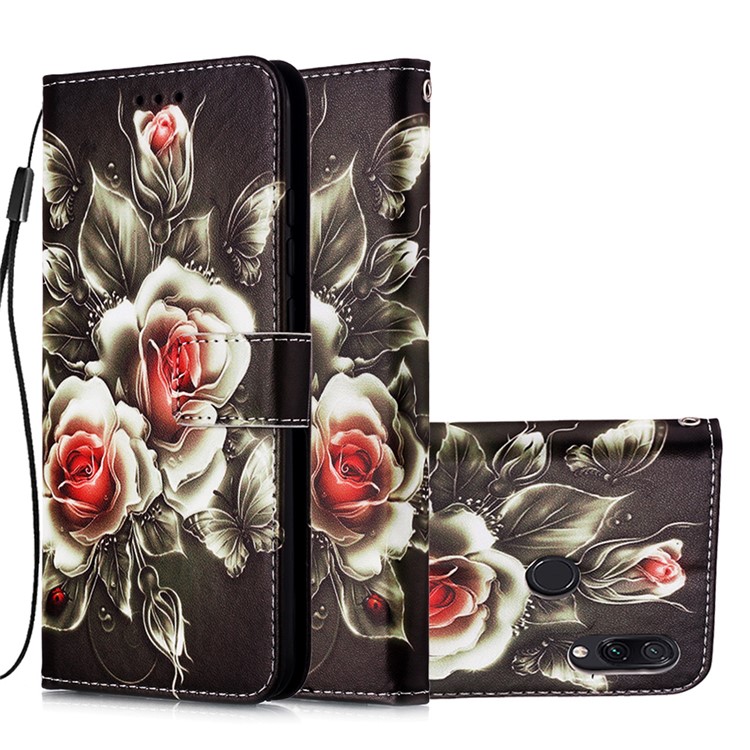 Pattern Printing PU Leather Wallet Protective Case for Xiaomi Redmi Note 7 / Redmi Note 7 Pro (India) / Redmi Note 7S - Flowers-4