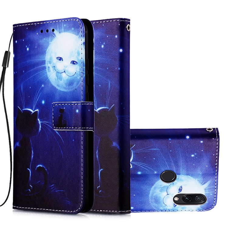 Pattern Printing PU Leather Wallet Protective Case for Xiaomi Redmi Note 7 / Redmi Note 7 Pro (India) / Redmi Note 7S - Luminous Cat Face-4