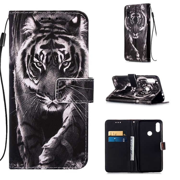Pattern Printing PU Leather Wallet Protective Case for Xiaomi Redmi Note 7 / Redmi Note 7 Pro (India) / Redmi Note 7S - Tiger-1