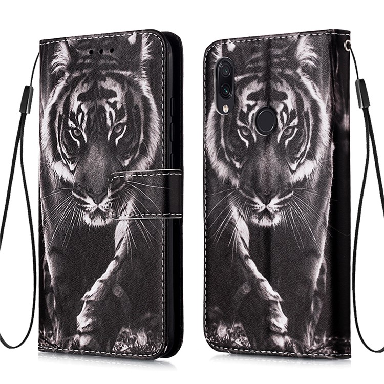 Pattern Printing PU Leather Wallet Protective Case for Xiaomi Redmi Note 7 / Redmi Note 7 Pro (India) / Redmi Note 7S - Tiger-3