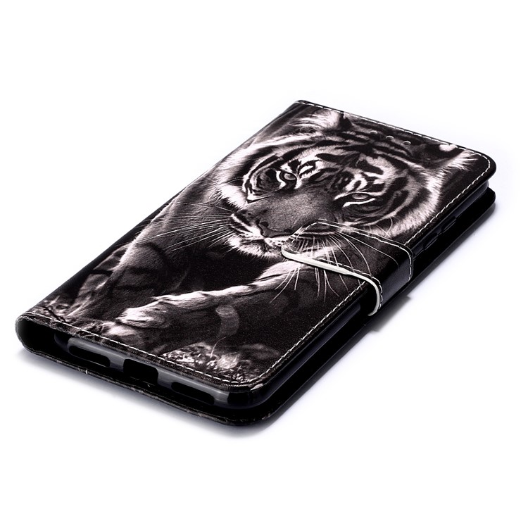 Pattern Printing PU Leather Wallet Protective Case for Xiaomi Redmi Note 7 / Redmi Note 7 Pro (India) / Redmi Note 7S - Tiger-7