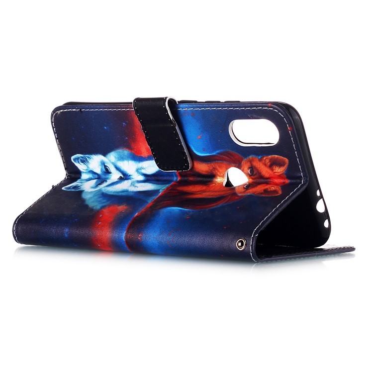Pattern Printing PU Leather Wallet Protective Case for Xiaomi Redmi Note 7 / Redmi Note 7 Pro (India) / Redmi Note 7S - Fox-5