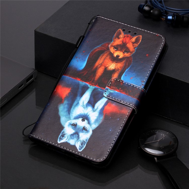 Pattern Printing PU Leather Wallet Protective Case for Xiaomi Redmi Note 7 / Redmi Note 7 Pro (India) / Redmi Note 7S - Fox-8