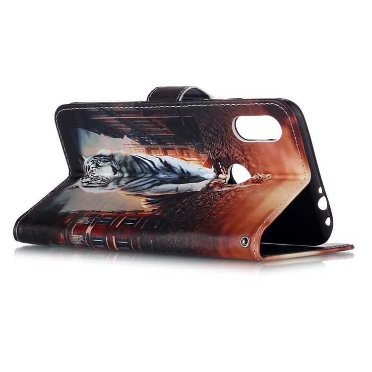 Pattern Printing PU Leather Wallet Protective Case for Xiaomi Redmi Note 7 / Redmi Note 7 Pro (India) / Redmi Note 7S - Reflection-5