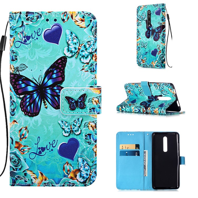 Pattern Printing PU Leather Wallet Protective Case for Xiaomi Redmi K20 Pro / Mi 9T Pro / Redmi K20 / Mi 9T - Butterfly-1