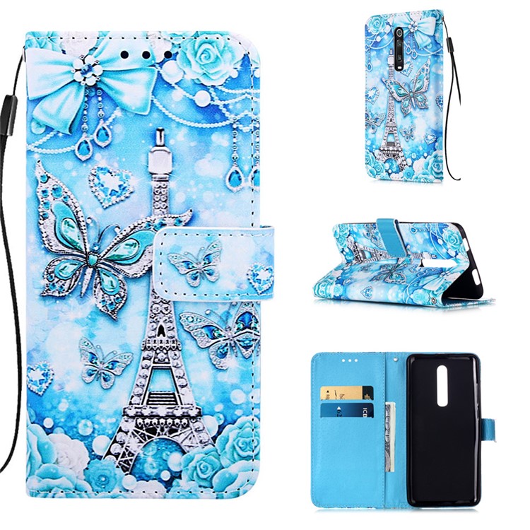 Pattern Printing PU Leather Wallet Protective Case for Xiaomi Redmi K20 Pro / Mi 9T Pro / Redmi K20 / Mi 9T - Eiffel Tower-1