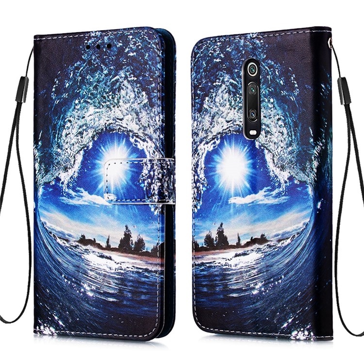 Pattern Printing PU Leather Wallet Protective Case for Xiaomi Redmi K20 Pro / Mi 9T Pro / Redmi K20 / Mi 9T - Sea Wave-3