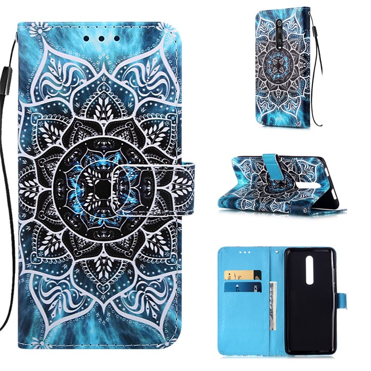Pattern Printing PU Leather Wallet Protective Case for Xiaomi Redmi K20 Pro / Mi 9T Pro / Redmi K20 / Mi 9T - Mandala Flower-1