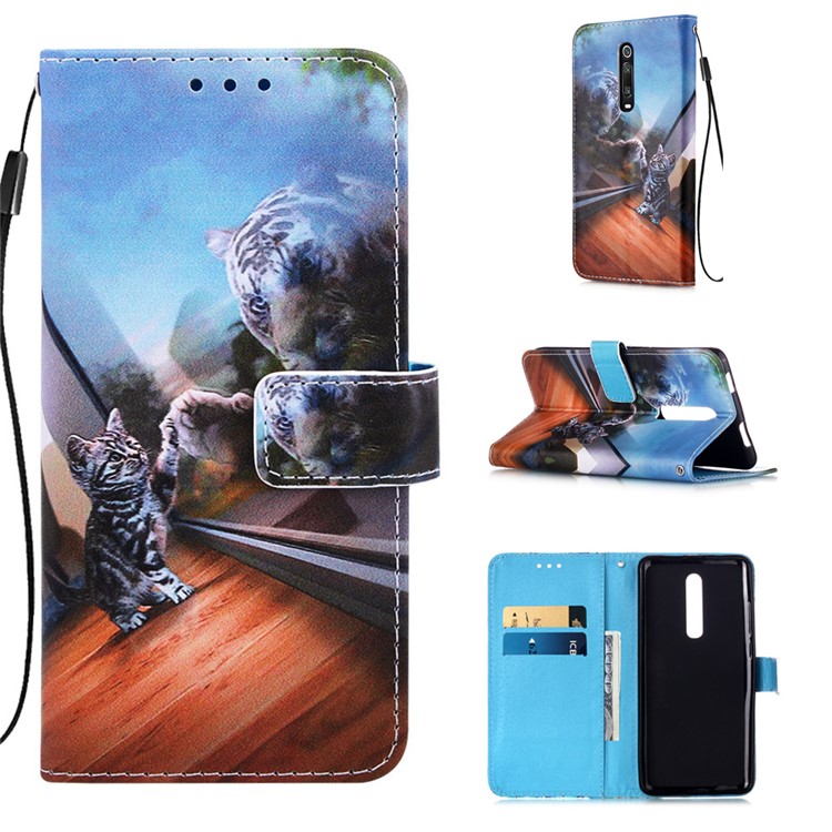 Pattern Printing PU Leather Wallet Protective Case for Xiaomi Redmi K20 Pro / Mi 9T Pro / Redmi K20 / Mi 9T - Cat and Tiger-1