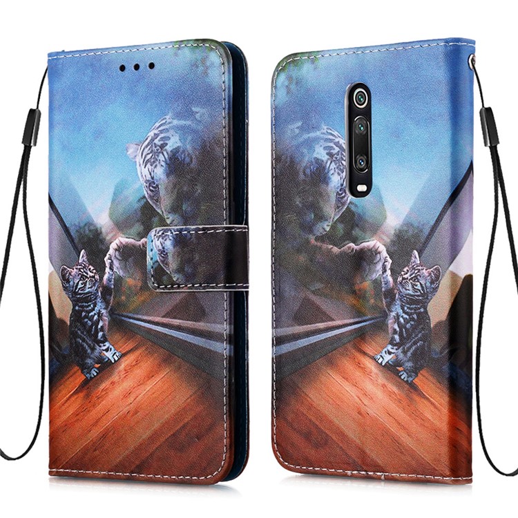 Pattern Printing PU Leather Wallet Protective Case for Xiaomi Redmi K20 Pro / Mi 9T Pro / Redmi K20 / Mi 9T - Cat and Tiger-3