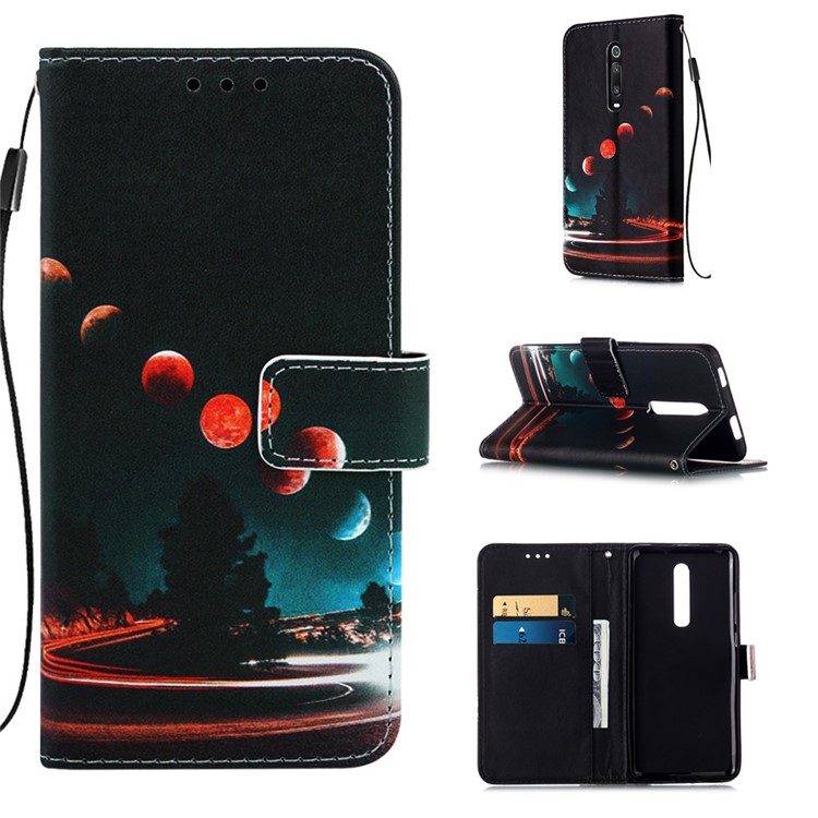 Pattern Printing PU Leather Wallet Protective Case for Xiaomi Redmi K20 Pro / Mi 9T Pro / Redmi K20 / Mi 9T - Planets-1