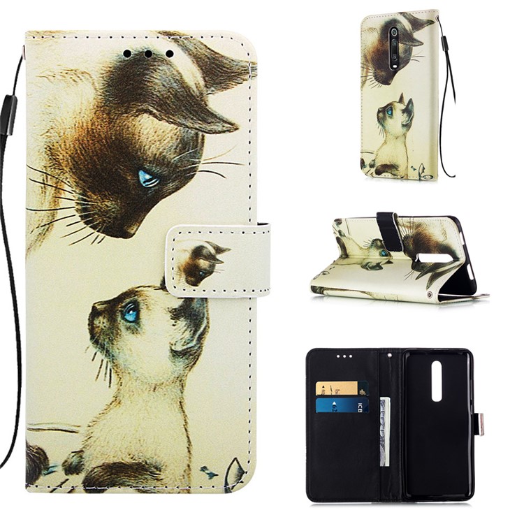 Pattern Printing PU Leather Wallet Protective Case for Xiaomi Redmi K20 Pro / Mi 9T Pro / Redmi K20 / Mi 9T - Two Cats-1