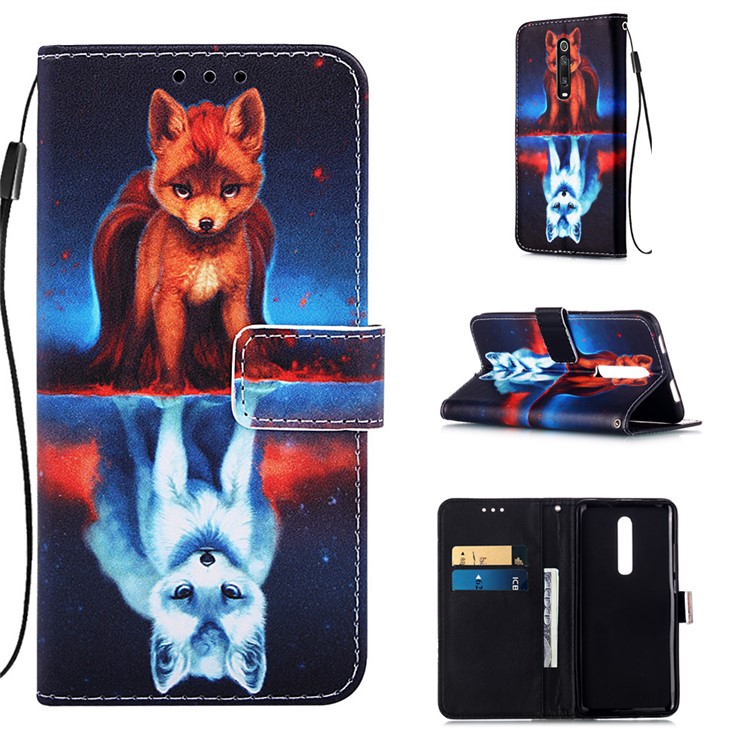 Pattern Printing PU Leather Wallet Protective Case for Xiaomi Redmi K20 Pro / Mi 9T Pro / Redmi K20 / Mi 9T - Fox-1