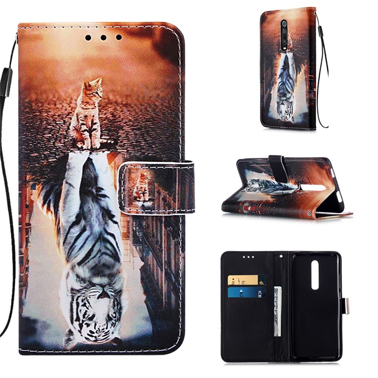 Pattern Printing PU Leather Wallet Protective Case for Xiaomi Redmi K20 Pro / Mi 9T Pro / Redmi K20 / Mi 9T - Reflection-1