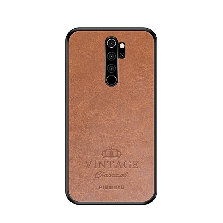 PINWUYO Pin Rui Series Phone Case for Xiaomi Redmi Note 8 Pro PU Leather Coated PC + TPU Shell - Brown