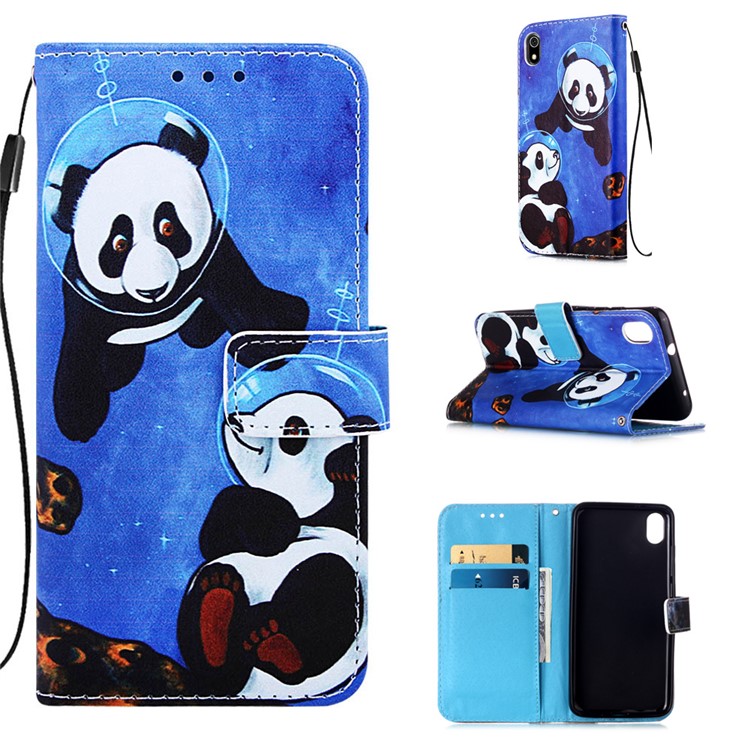 Printing PU Leather Wallet Case for Xiaomi Redmi 7A - Lovely Panda-1