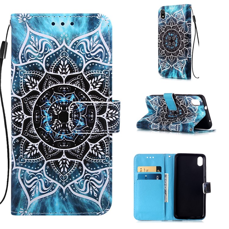 Printing PU Leather Wallet Case for Xiaomi Redmi 7A - Malanda Flower-1